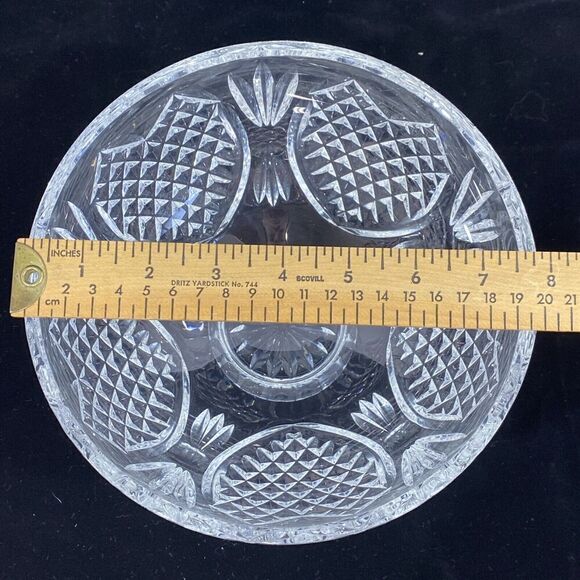 WATERFORD CRYSTAL WEDDING HEIRLOOM 8" FOOTED BOWL HEARTS & DIAMONDS IRELAND - Picture 10 of 10